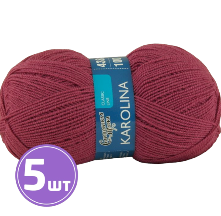 

Пряжа Семеновская Karolina (60050), фуксия, 5 шт. по 100 г, Розовый