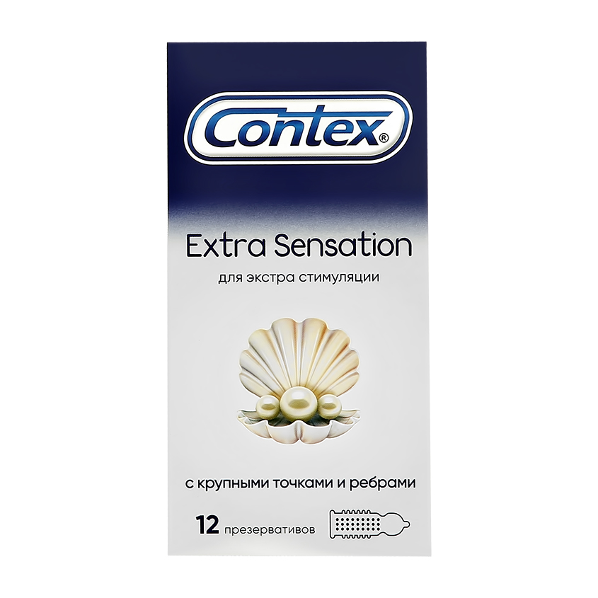 Купить Презервативы CONTEX Extra Sensation с крупными точками и ребрами 12 шт.