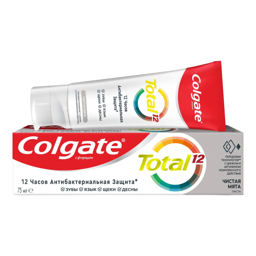 Зубная паста Colgate total, "чистая мята", 75 мл. Колгейт тотал 12 чистая мята. Зубная паста Colgate total 12 (туба 75мл) глубокое очищение. Паста зубная Колгейт 100мл тотал глубокое очищение с углем.