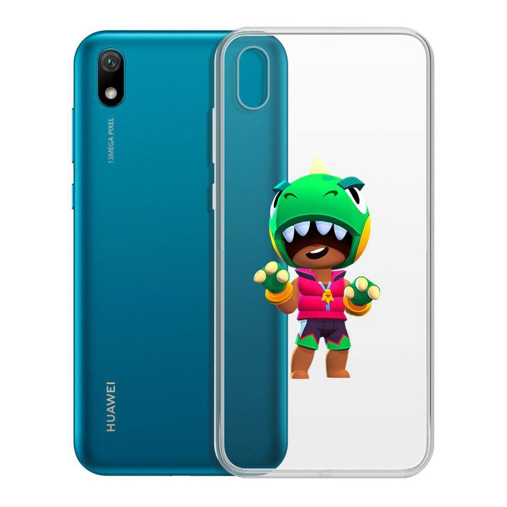 

Чехол-накладка Brawl Stars-Дино Леон для Huawei Y5 (2019)or 8S/8S Prime, Прозрачный