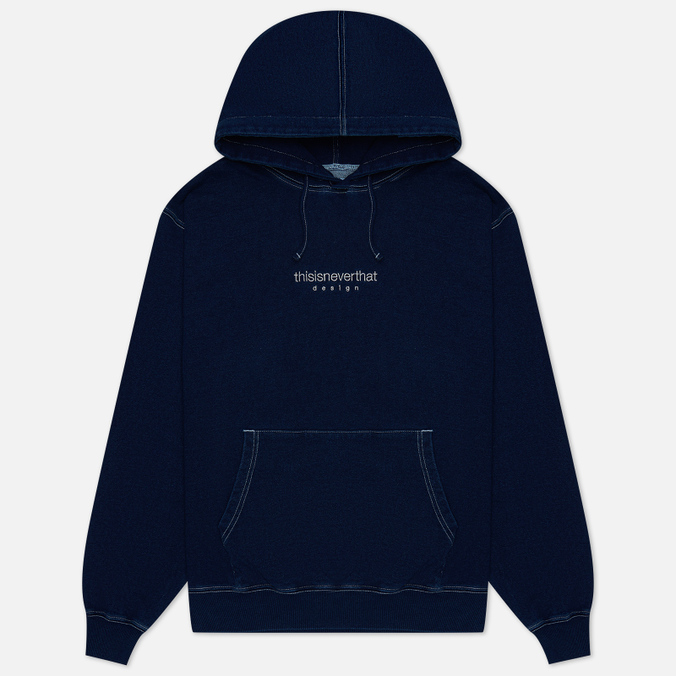 

Мужская толстовка thisisneverthat Indigo Dyed Hoodie синий, Размер L, Indigo Dyed Hoodie