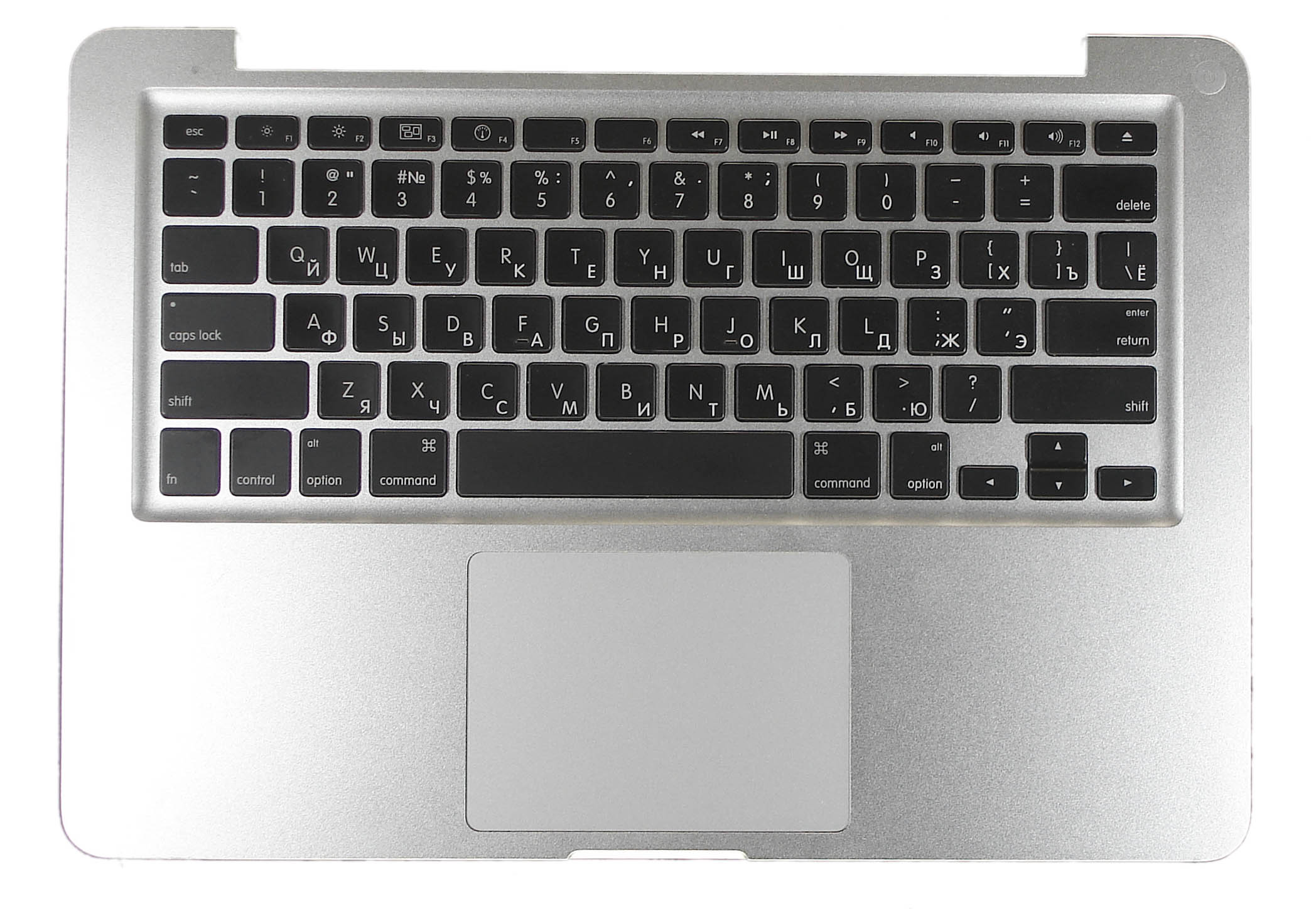 фото Клавиатура для ноутбука macbook a1278 топ-панель серебристая nobrand