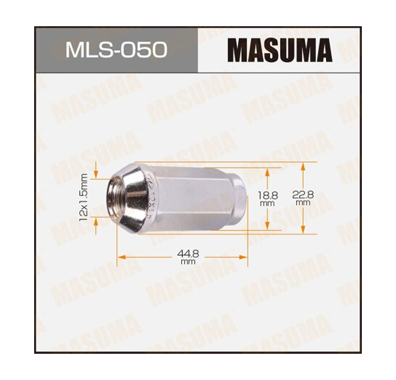 фото Гайка колесная стальная masuma m12x1.5 mls050