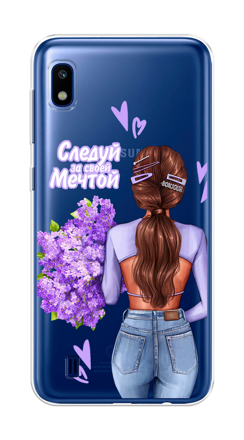 

Чехол на Samsung Galaxy A10 "Следуй за своей мечтой", Фиолетовый;коричневый, 27950-1