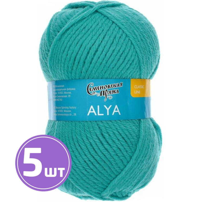 

Пряжа Семеновская Alya (13390), айсберг, 5 шт. по 100 г, Голубой