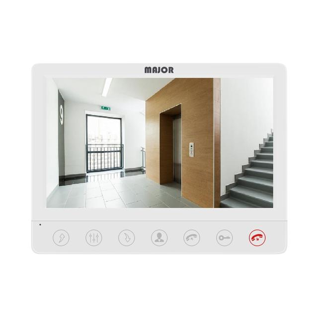 фото Видеодомофон для дома alfa 7", цвет белый, сенсорные кнопки, подключение 2-х панелей major