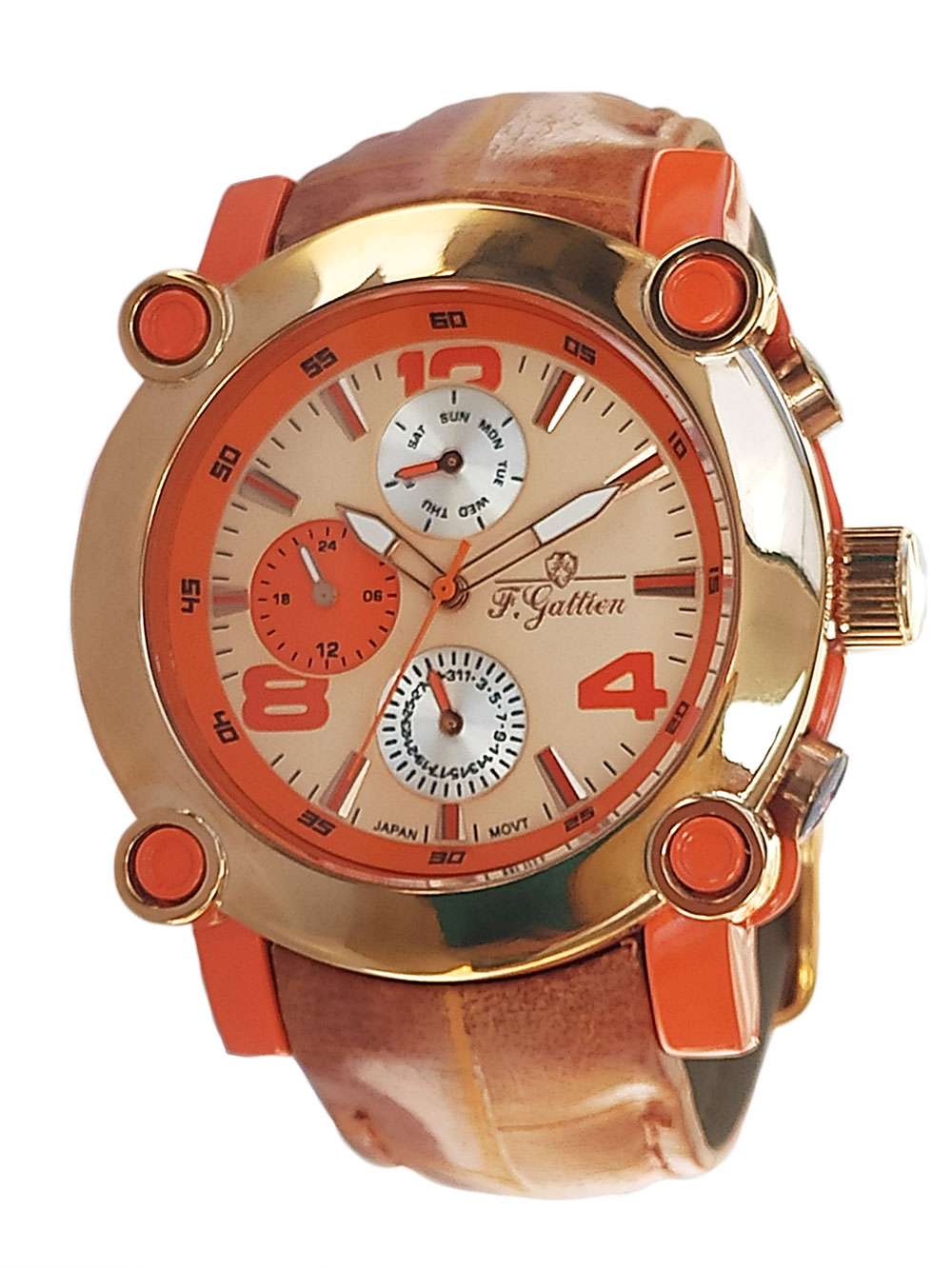 Наручные часы унисекс F.Gattien 9103 коричневые
