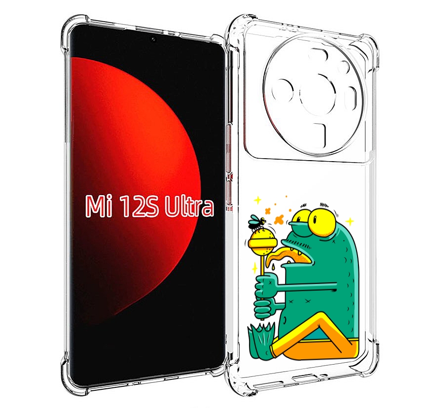 

Чехол MyPads Зеленая лягушка с чупа чупсом для Xiaomi 12S Ultra, Прозрачный, Tocco