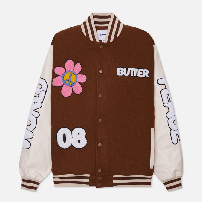 

Мужская куртка бомбер Butter Goods World Peace Varsity коричневый, Размер L, World Peace Varsity