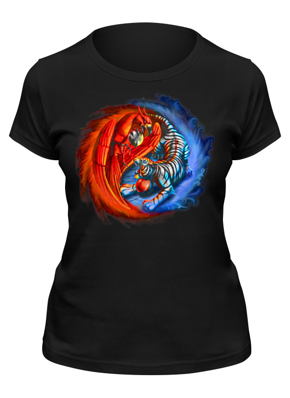 

Футболка женская Printio Yin yang черная 2XL, Черный, Yin yang
