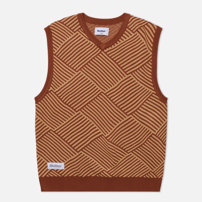 

Мужской жилет Butter Goods Parquet Knit коричневый, Размер L, Parquet Knit