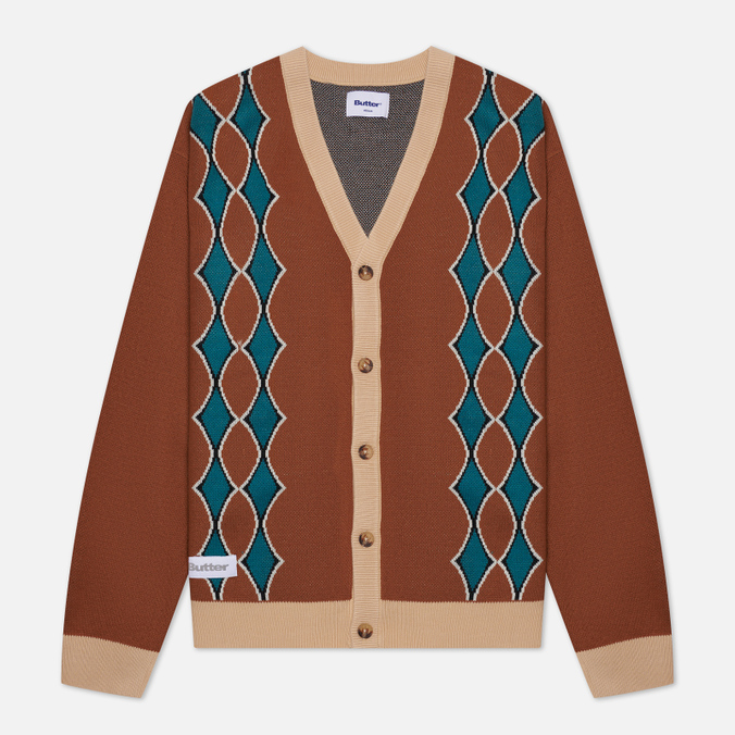 

Мужской кардиган Butter Goods Diamond Knit коричневый, Размер M, Diamond Knit