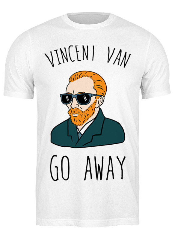 

Футболка мужская Printio Vincent van go away белая S, Белый, Vincent van go away