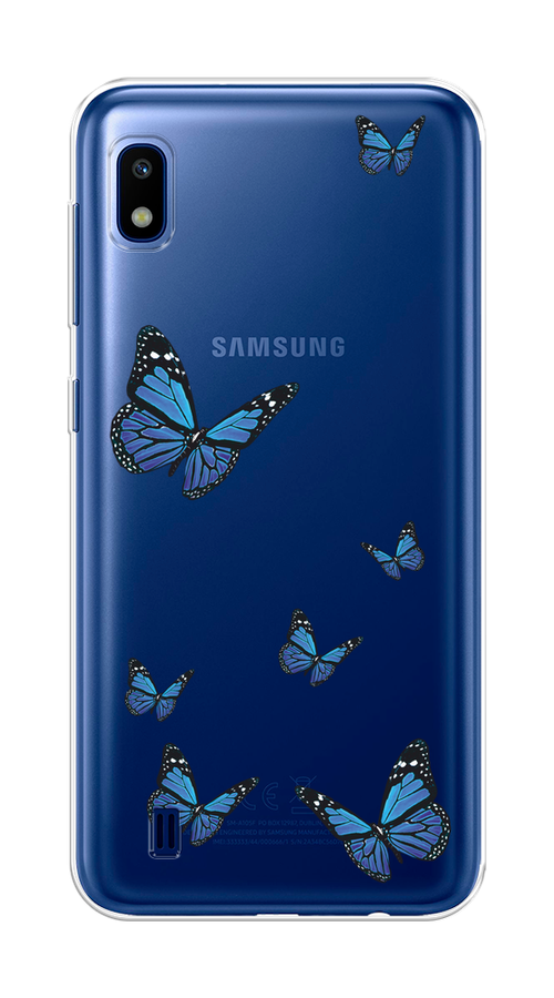 

Чехол на Samsung Galaxy A10 "Blue butterflies", Синий;черный, 27950-1