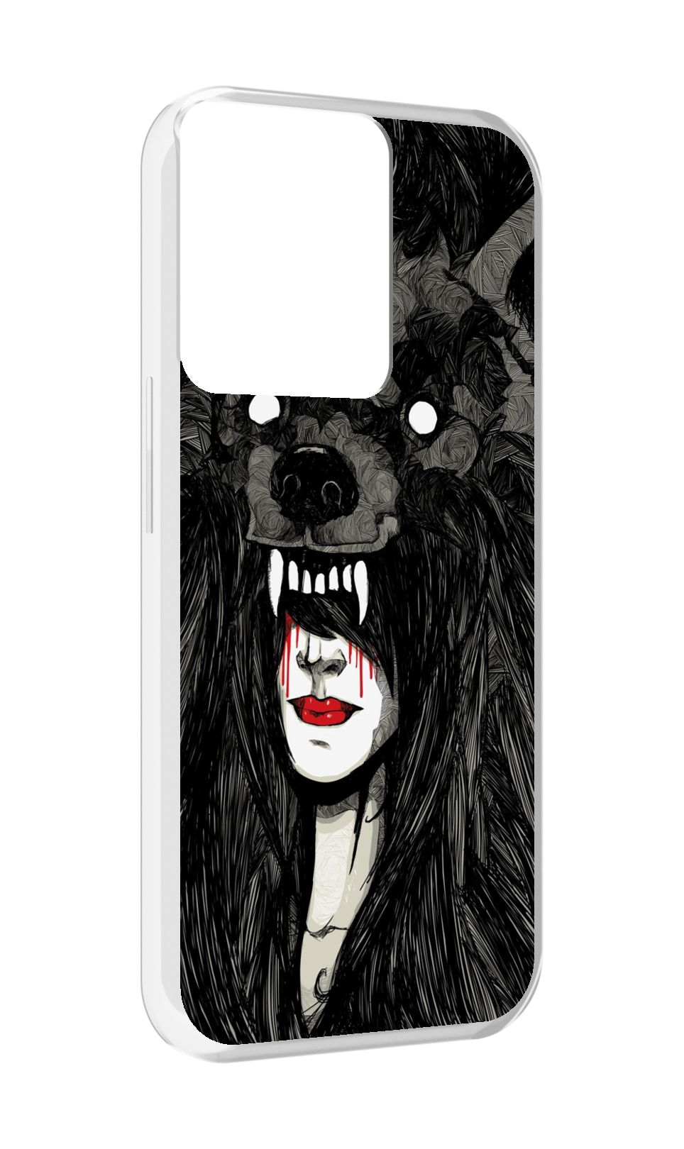 

Чехол MyPads девушка в шкуре волка женский для OPPO Reno 8, Прозрачный, Tocco