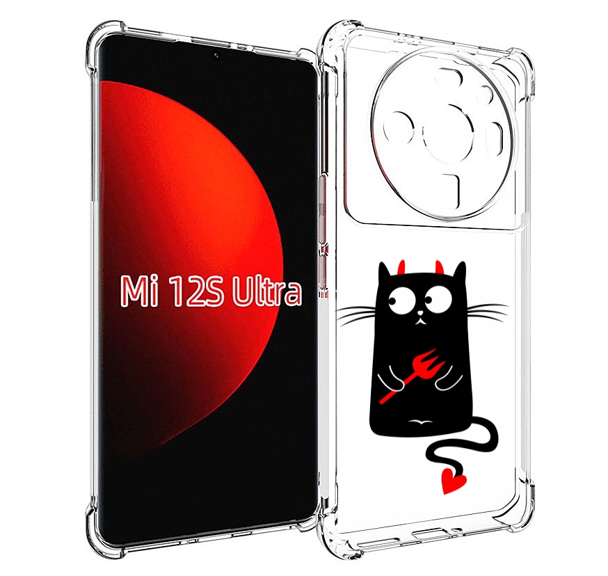 

Чехол MyPads Кот демон для Xiaomi 12S Ultra, Прозрачный, Tocco