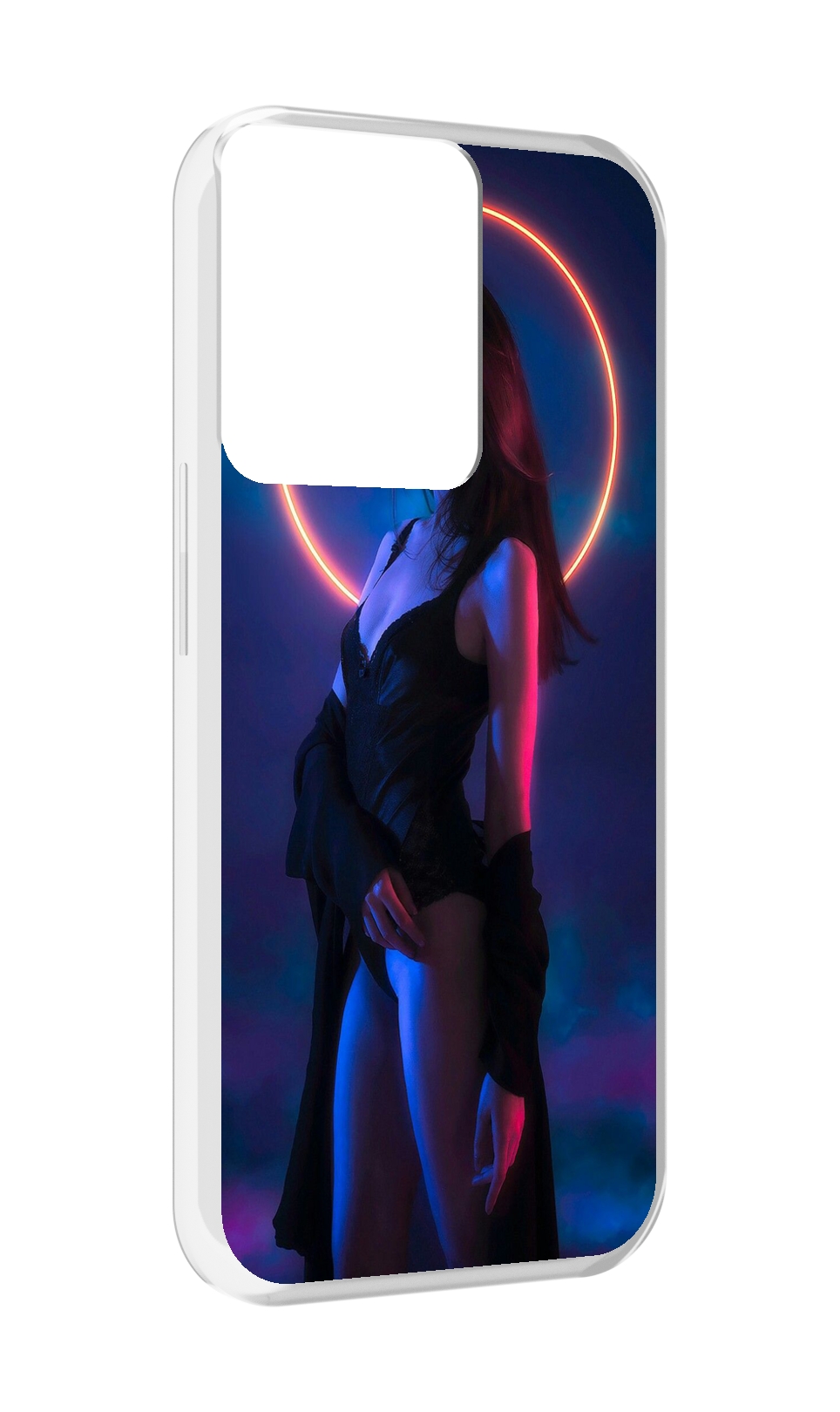 

Чехол MyPads девушка с неоновым кругом женский для OPPO Reno 8, Прозрачный, Tocco