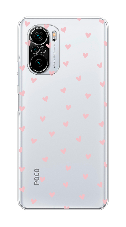 

Чехол на Xiaomi Poco F3/Redmi K40/Mi 11i "Розовые сердечки паттерн", Розовый;прозрачный, 310950-1