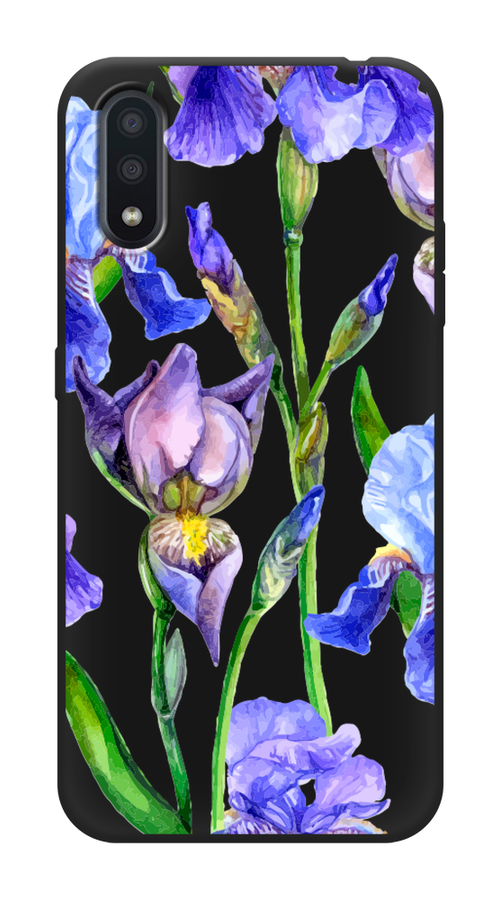 

Чехол Awog на Samsung Galaxy A01 "Синие ирисы", Разноцветный, 29552-1