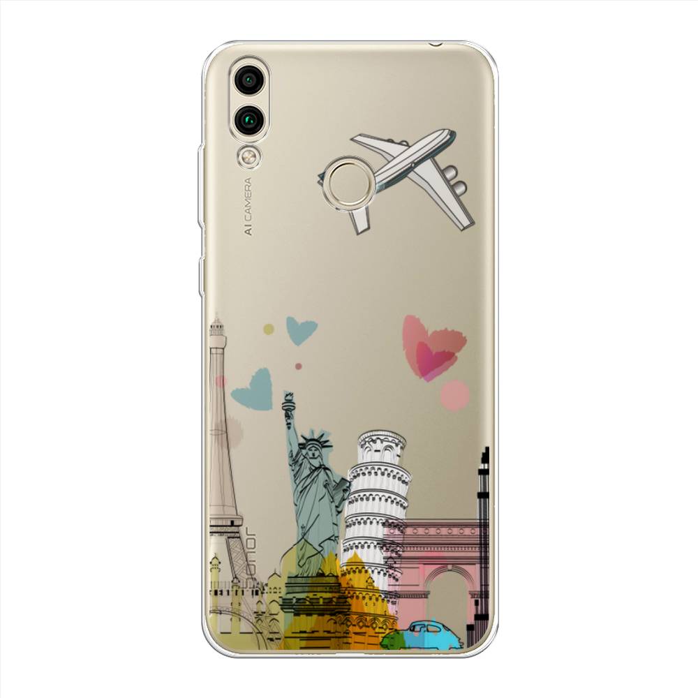 

Чехол Awog на Honor 8C "Самолет путешествий", Желтый, 67150-10