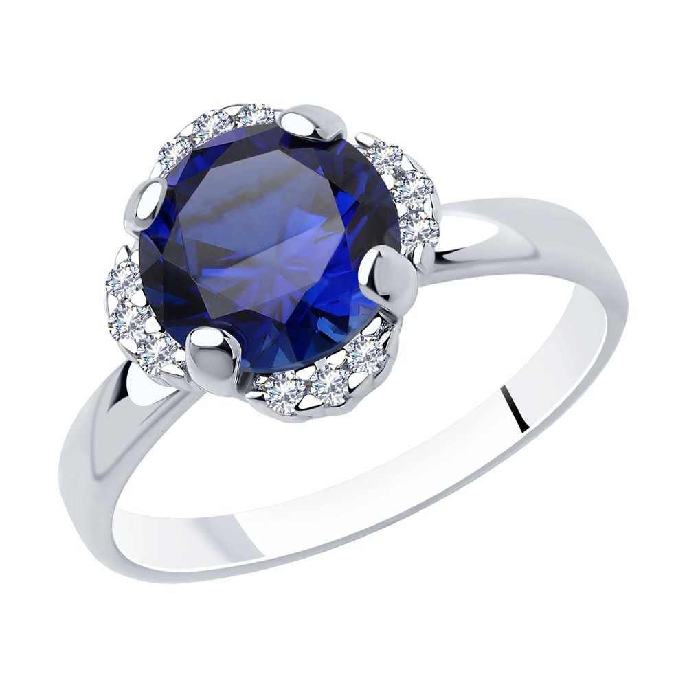 

Кольцо из серебра с корундом и фианитом 18.5 Diamant 94-310-00473-1, 94-310-00473-1
