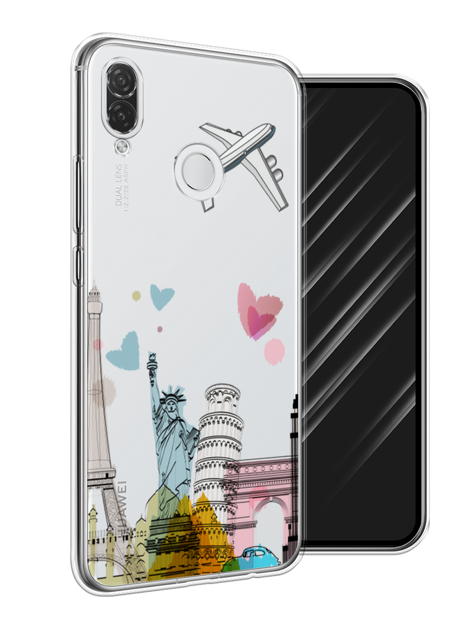 

Чехол Awog на Huawei P Smart Plus "Самолет путешествий", Желтый, 68250-10