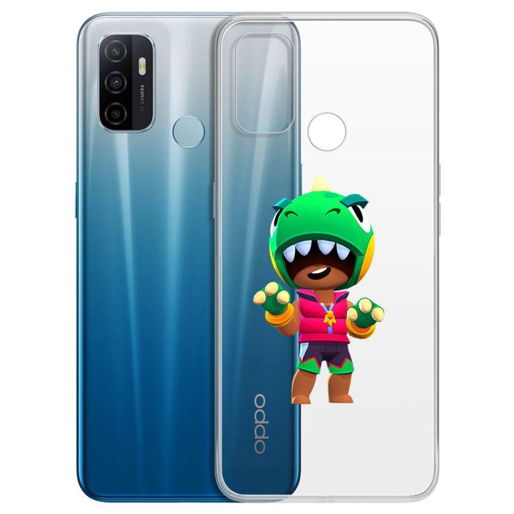 

Чехол-накладка Brawl Stars-Дино Леон для Oppo A53 (2020)/A33 (2020), Прозрачный