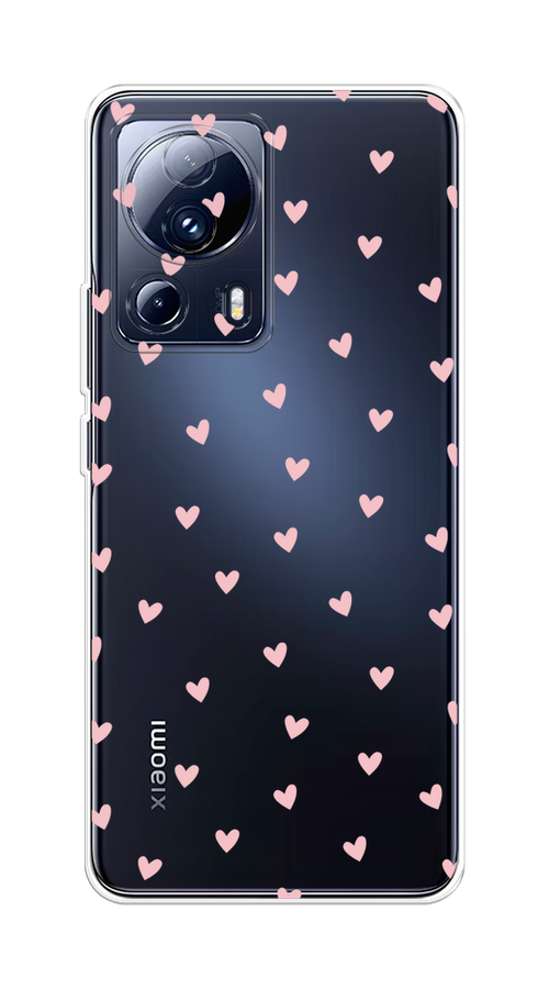 

Чехол на Xiaomi 13 Lite "Розовые сердечки паттерн", Розовый;прозрачный, 318150-1