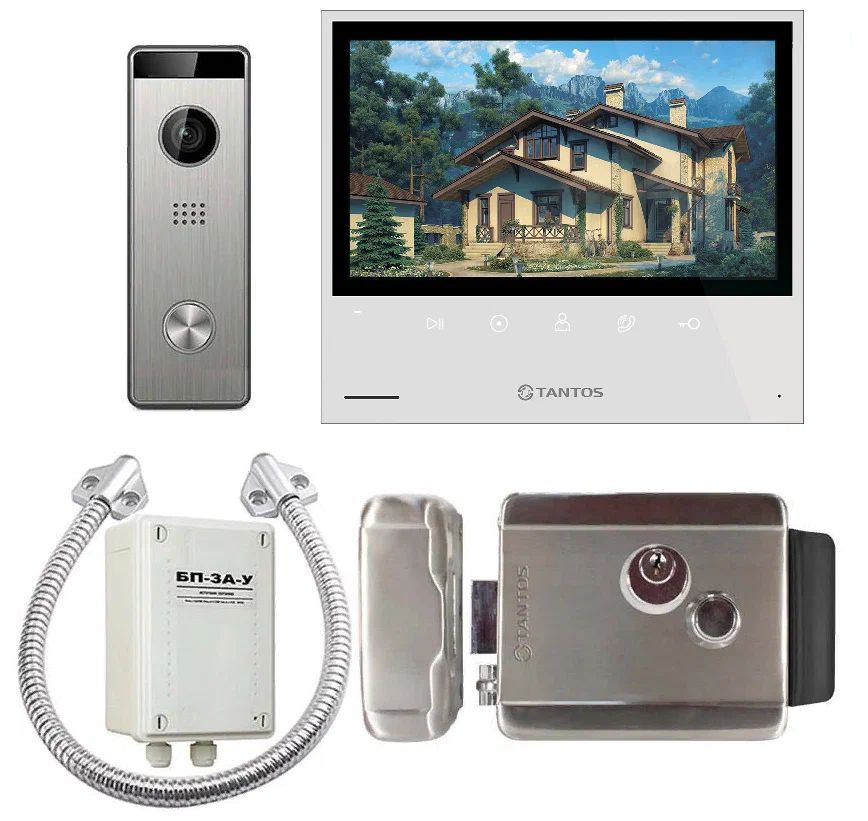 Комплект видеодомофона для дома Tantos Selina HD M и Triniti HD c замком