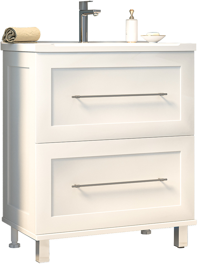 

Тумба с раковиной Misty Марта - 100 белая (глянец), Белый