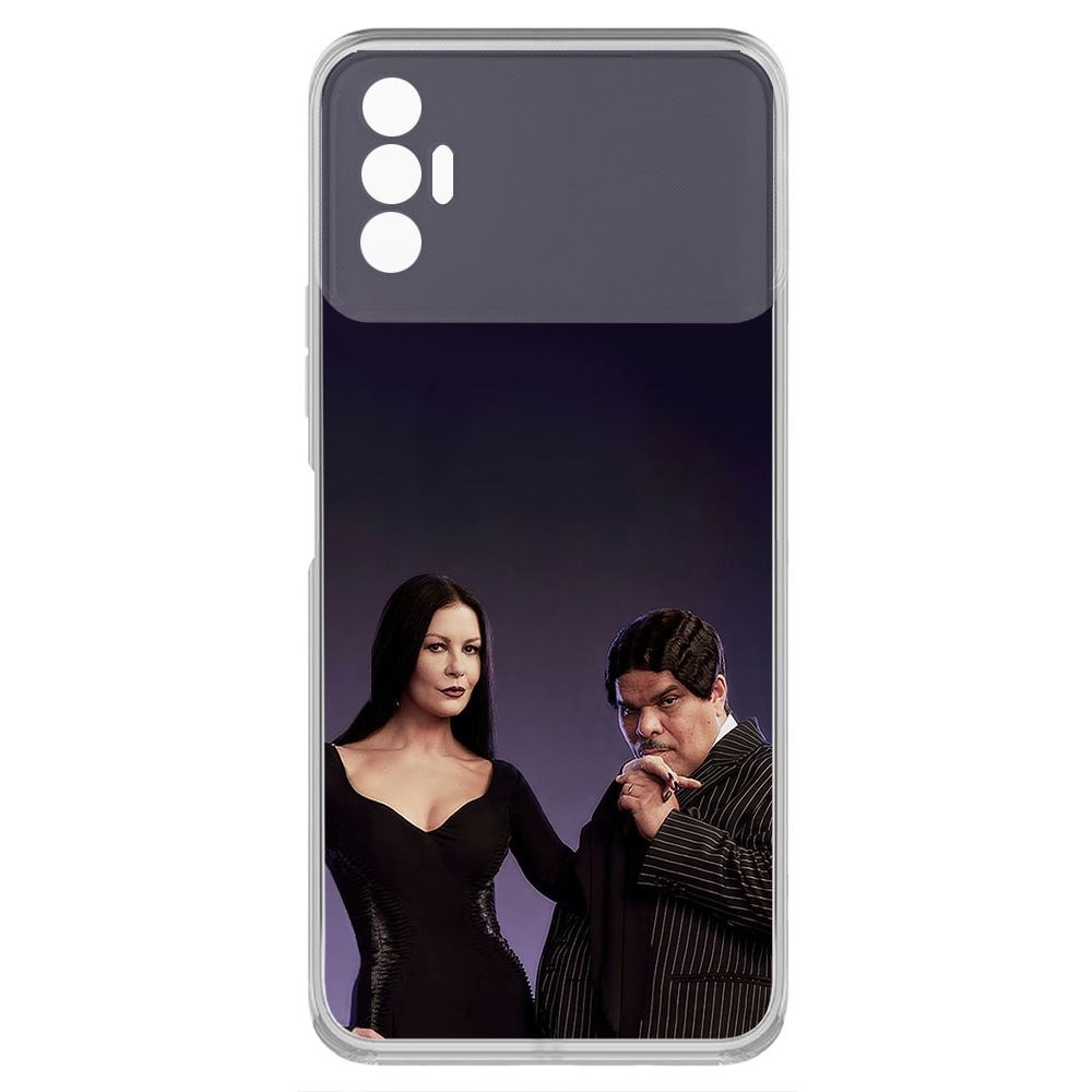 

Чехол-накладка Krutoff Clear Case Уэнсдей Аддамс - Мортиша и Гомес для TECNO Spark 8P, Прозрачный