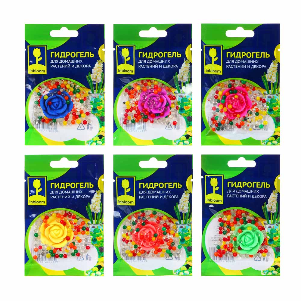 фото Гидрогель inbloom 173-215 шарики для домашних растений цвет в ассортименте