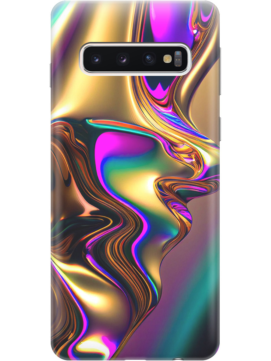 

Силиконовый чехол на Samsung Galaxy S10 с принтом "Золотистая абстракция", Прозрачный;золотистый;фиолетовый, 720461331