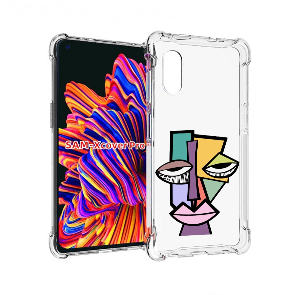 

Чехол MyPads лицо из квадратиков с глазами женский для Samsung Galaxy Xcover Pro 1, Прозрачный, Tocco