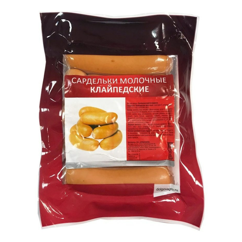 

Сардельки Роминта Клайпедские молочные вареные 440 г