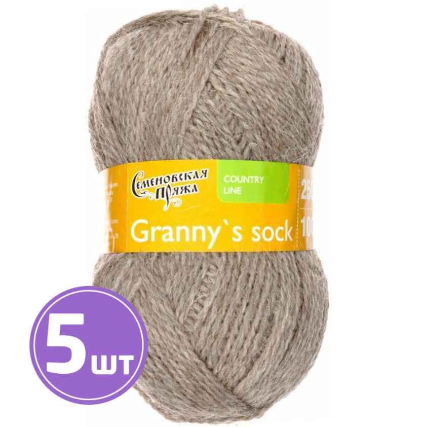 

Пряжа Семеновская Granny`s sock W (105), натуральный темно-коричневый 5 шт. по 100 г