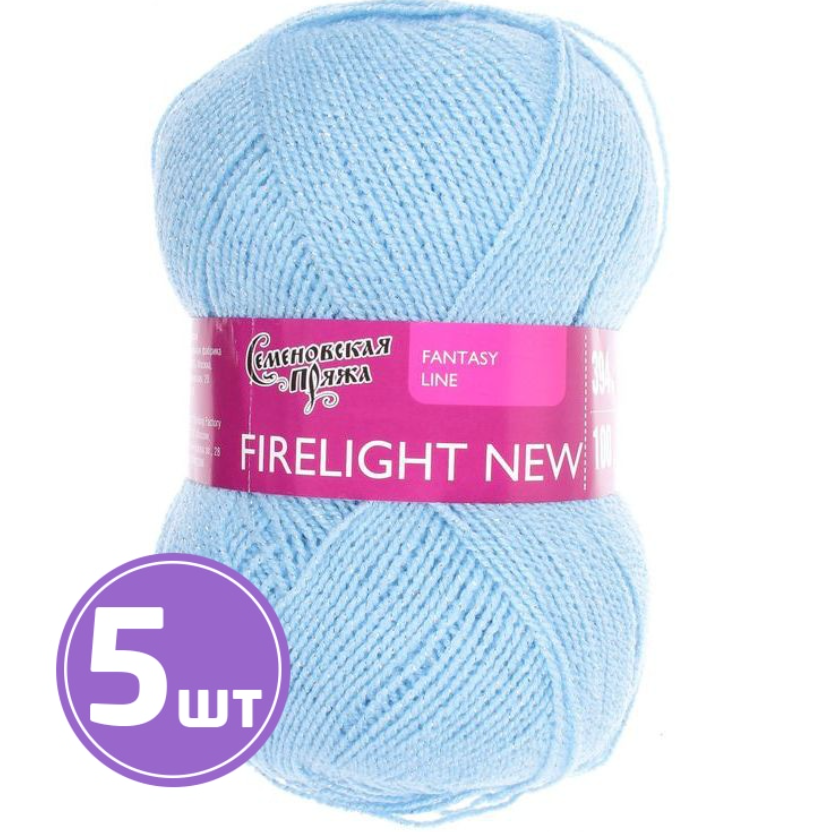 

Пряжа Семеновская Firelight (595), светло-голубой-серебро 5 шт. по 100 г