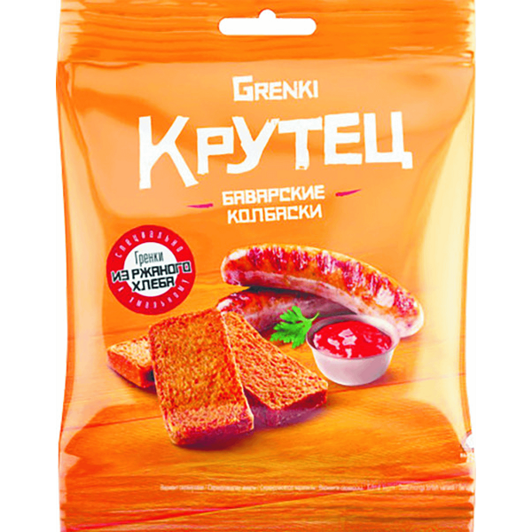 

Гренки ржаные Крутец Баварские колбаски 80 г