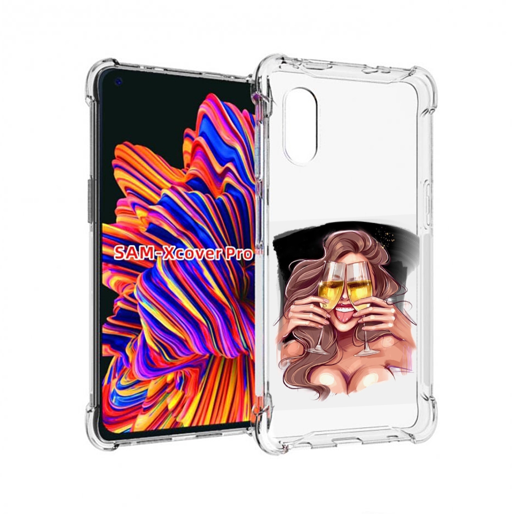 

Чехол MyPads любительница-шампанского-модель женский для Samsung Galaxy Xcover Pro 1, Прозрачный, Tocco
