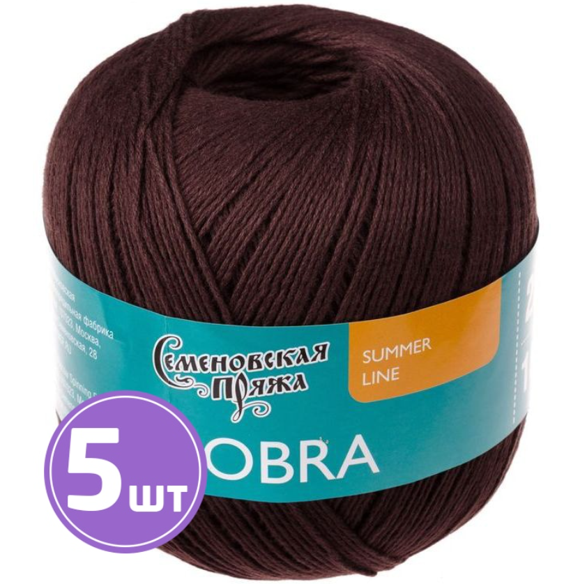 

Пряжа Семеновская Cobra (31443), махагон 5 шт. по 100 г, Коричневый
