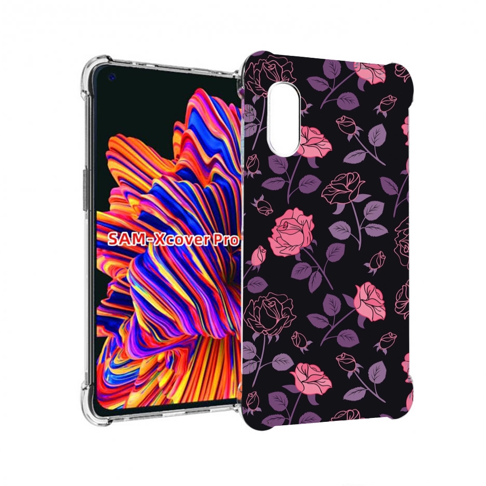 Чехол MyPads маленькие розочки на черном фоне женский для Samsung Galaxy Xcover Pro 1
