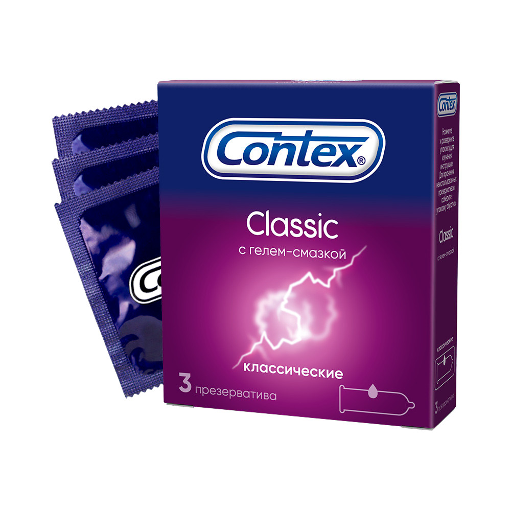 Купить Презервативы CONTEX Classic классические 3 шт., прозрачный, латекс