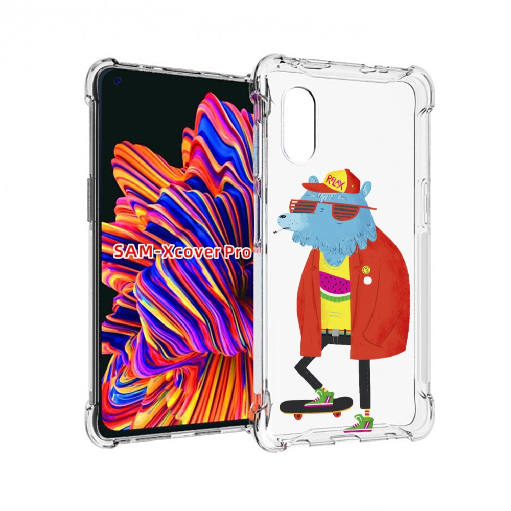 

Чехол MyPads медведь на скейте для Samsung Galaxy Xcover Pro 1, Прозрачный, Tocco
