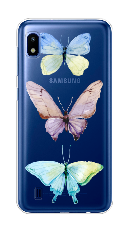 

Чехол на Samsung Galaxy A10 "Акварельные бабочки", Бирюзовый;розовый, 27950-1