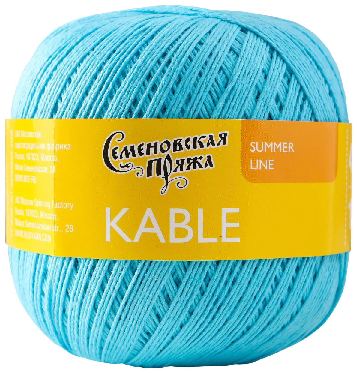 

Пряжа Семеновская Kable (30493), аква 5 шт. по 100 г, Голубой