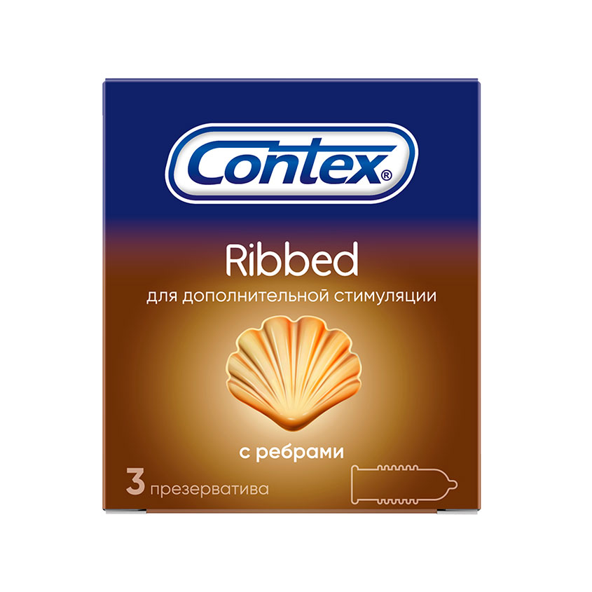 Купить Презервативы CONTEX Ribbed с ребрами 3 шт.