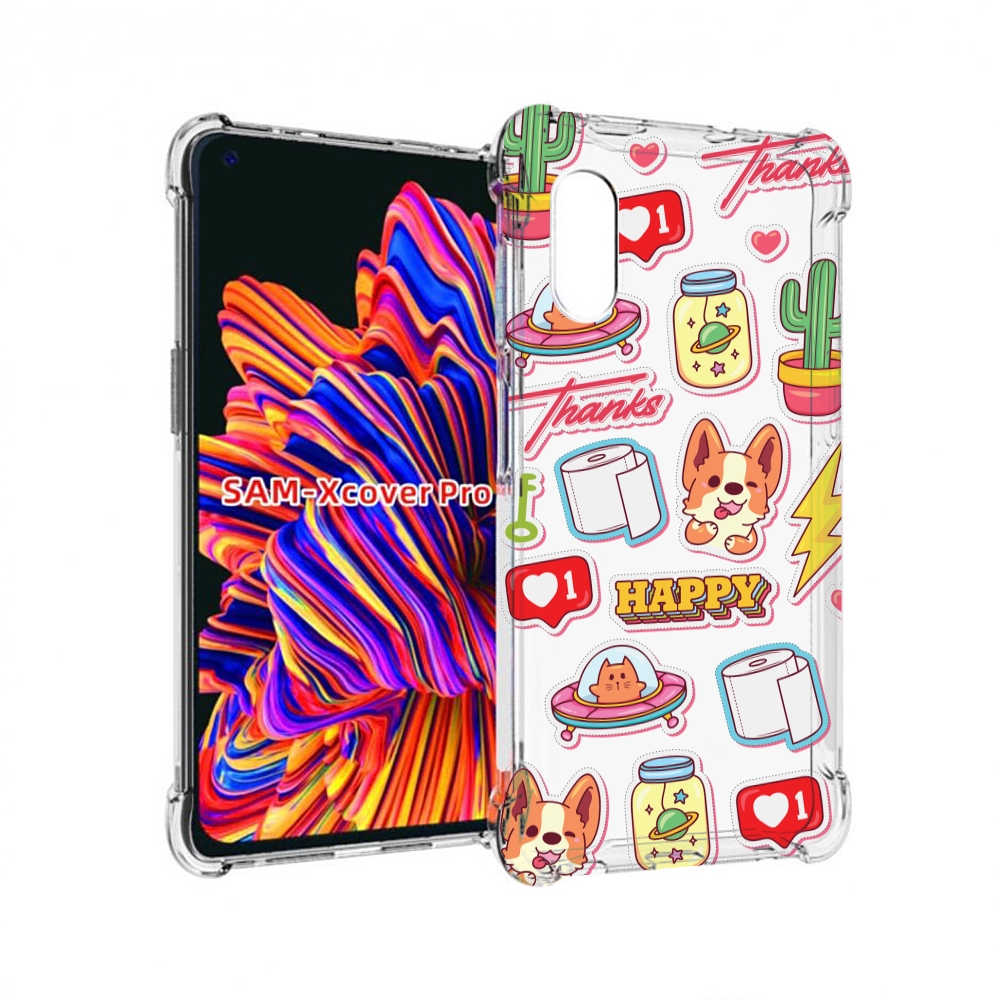 

Чехол MyPads милые-стикеры-корги для Samsung Galaxy Xcover Pro 1, Прозрачный, Tocco