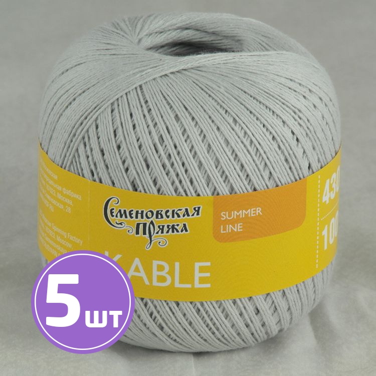 

Пряжа Семеновская Kable (30371), перламутровый 5 шт. по 100 г, Белый