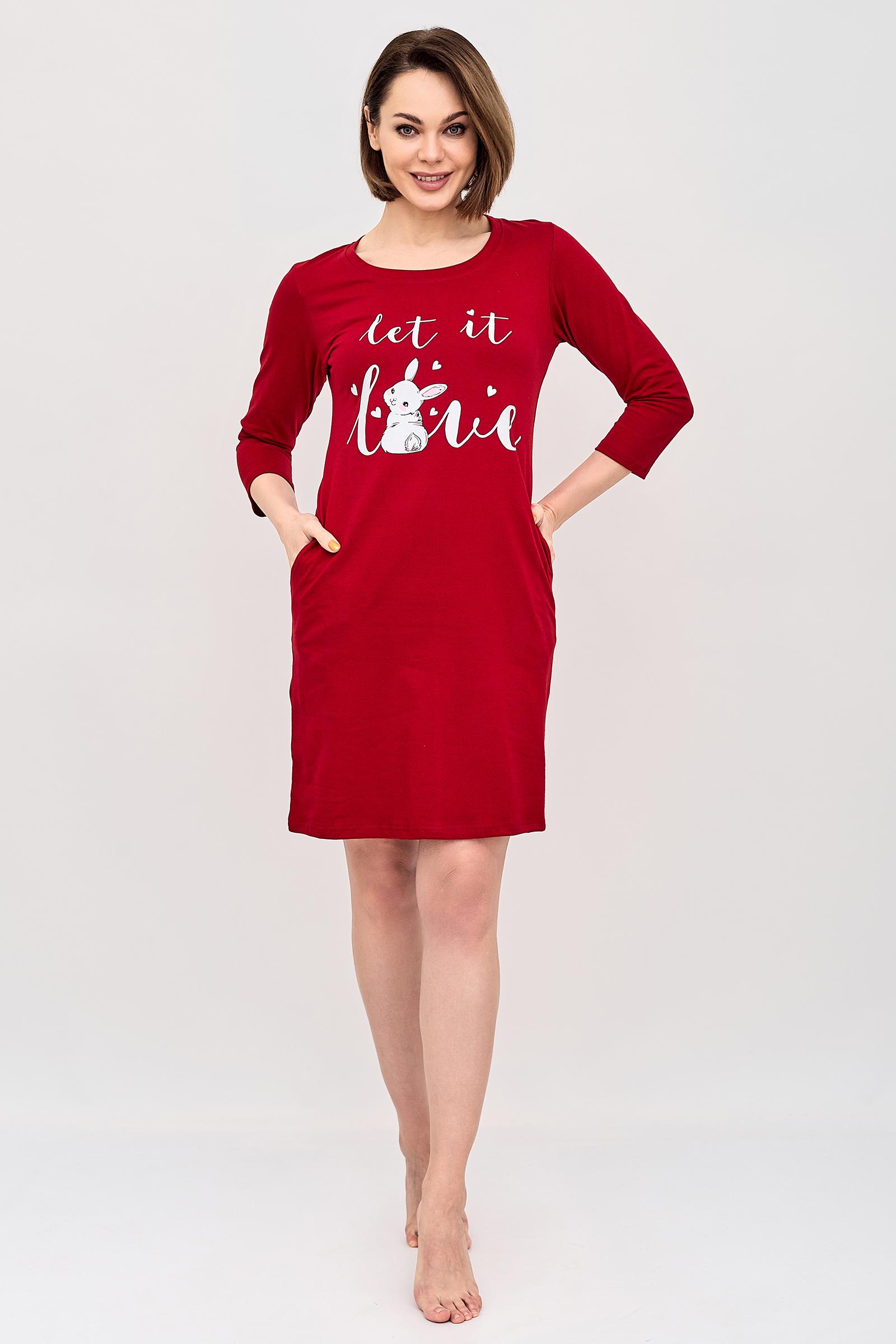 Платье домашнее женское LikaDress 18-1759 красное 48 RU