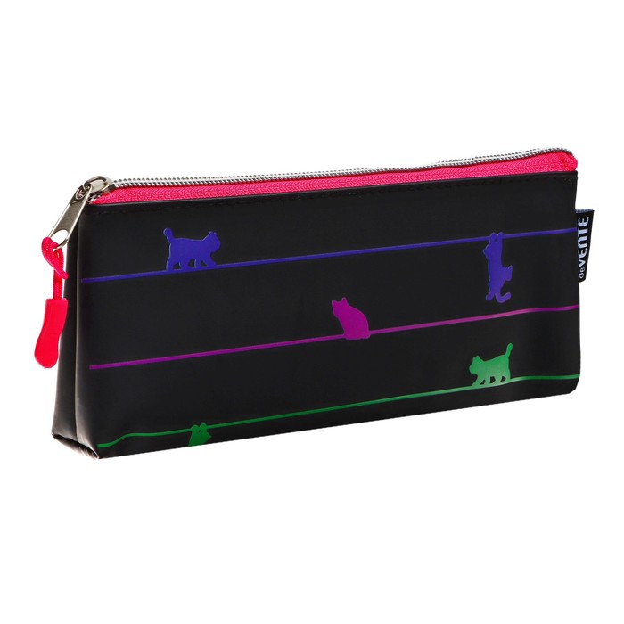 

deVENTE Пенал мягкий, 1 отделение, объемный, 80 х 210 х 35 мм, deVENTE, Neon Cat, силикон, Черный